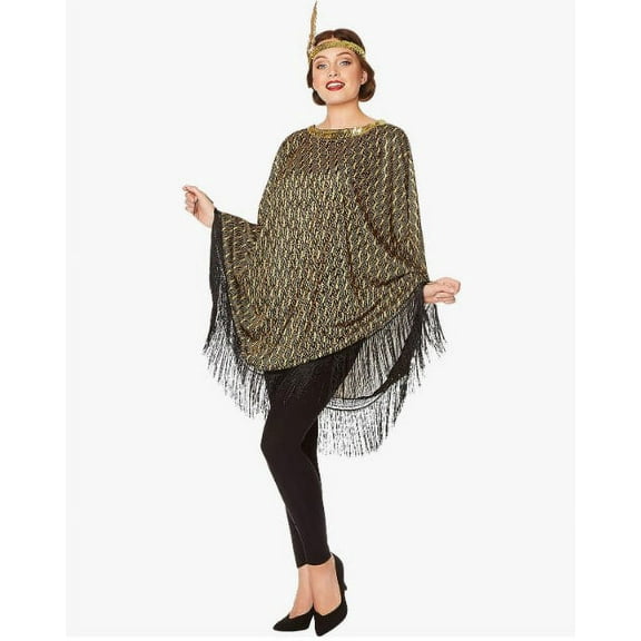 Adult's Women's Roaring 20s Flapper Poncho Costume Accessory