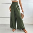 thumbnail image 2 of BLVB Women Palazzo Pants Summer Boho Bagyy Wide Leg Pants High Smocked Waist Casual Loose Lounge Trousers, 2 of 3