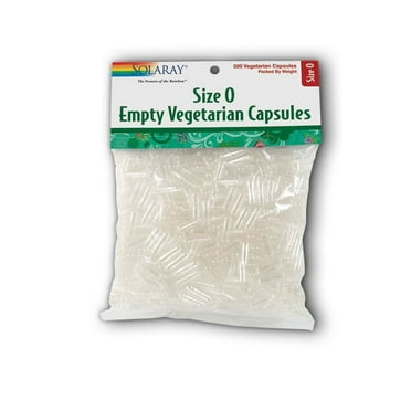 Solaray Empty Vegetable Capsules, Size 0, 500 Ct