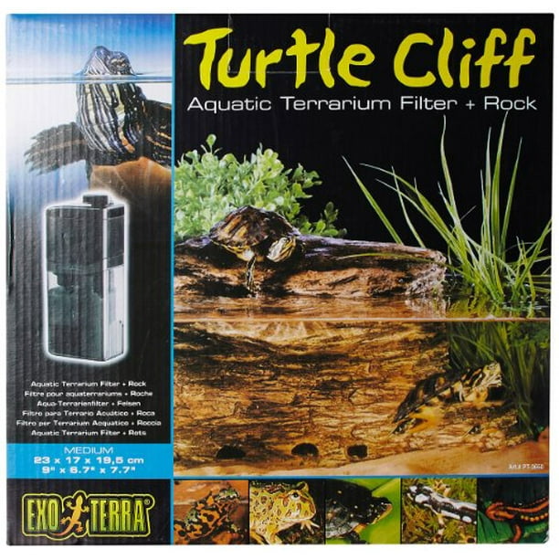 Exo Terra Turtle Cliff Aquatic Terrarium Filter/Rock, Medium Walmart