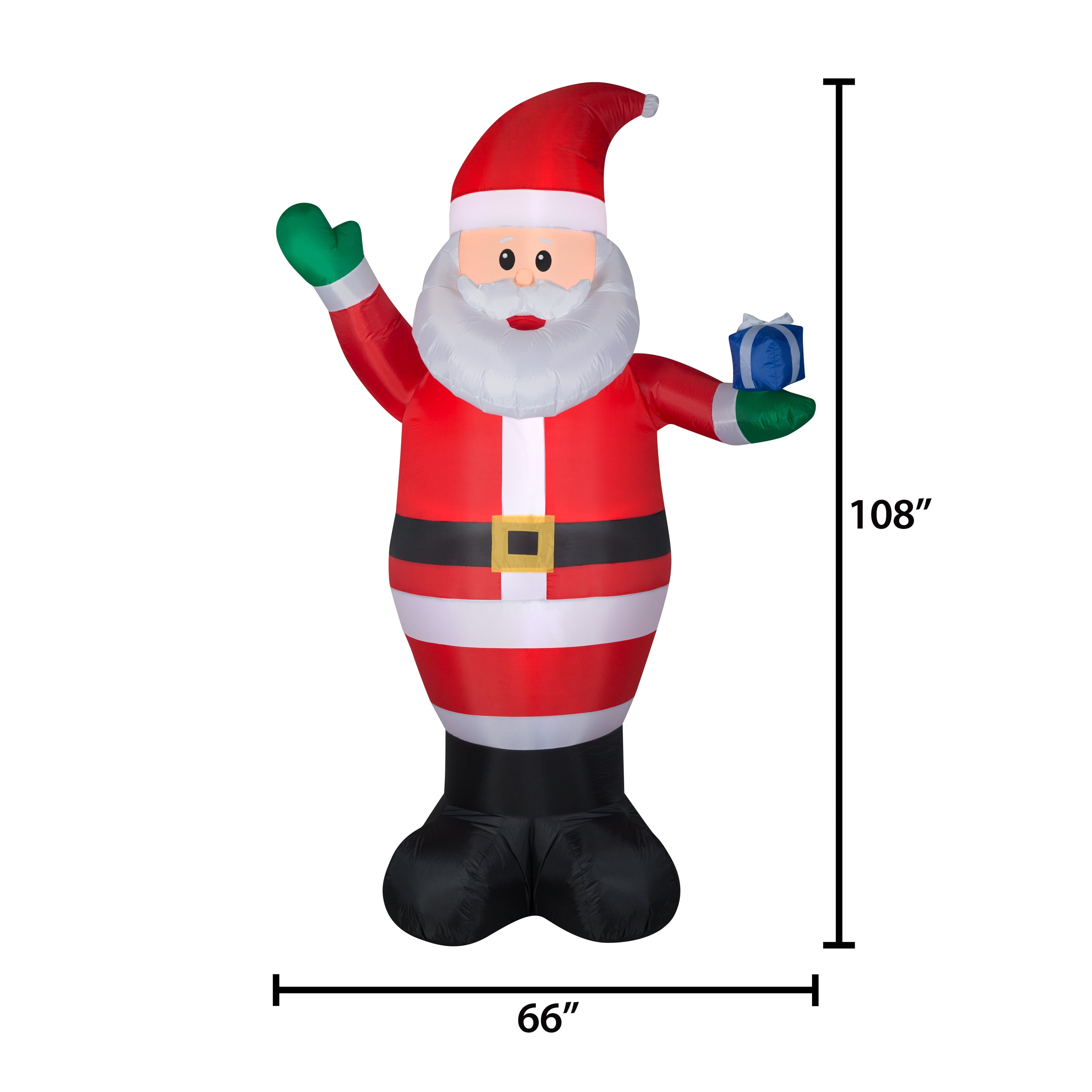 Holiday Time 9ft Airblown Inflatable Santa by Gemmy Industries 