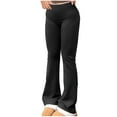 thumbnail image 2 of Fnooota Flare Pants for Women, Athletic Casual Elastic Waist Stretchy Work Pants Black Size 2XL, 2 of 9