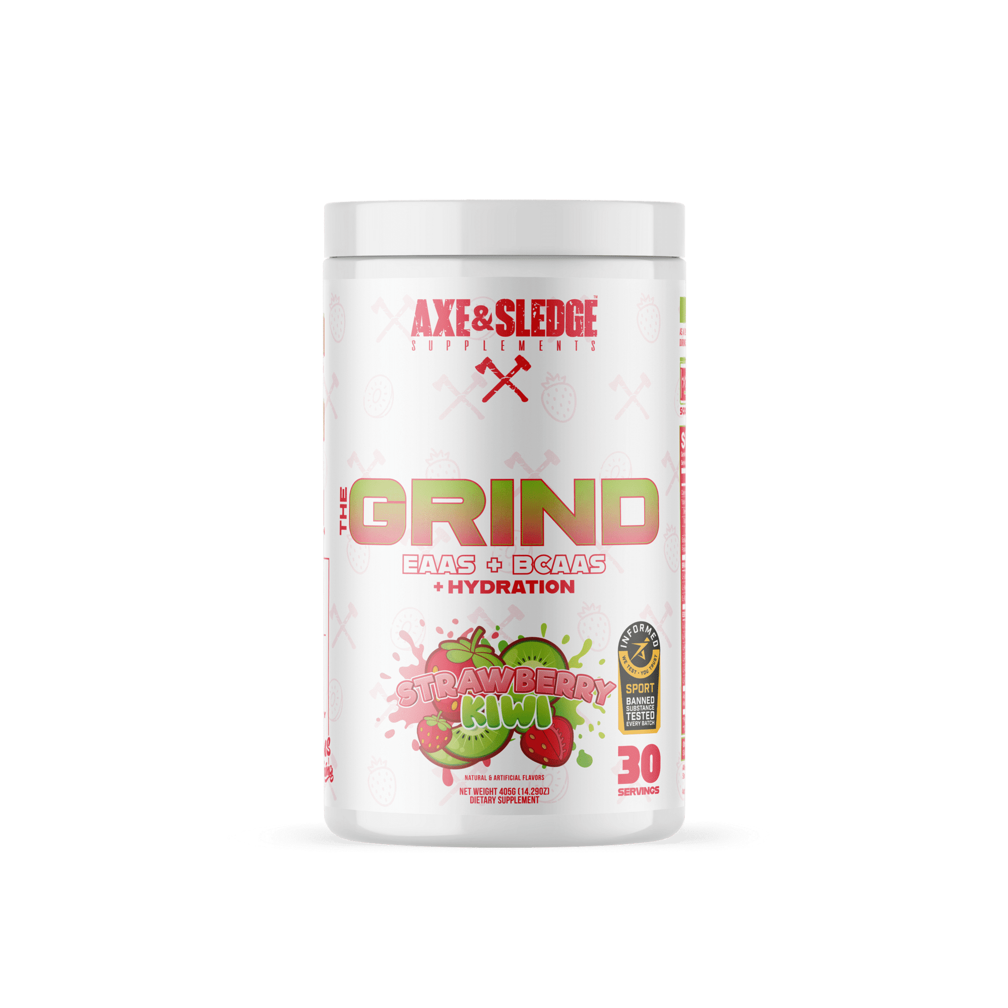 Axe & Sledge The Grind Essential Amino Acids, Branched Chain Amino Acids, 30 Servings (Strawberry Kiwi)