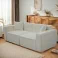 thumbnail image 6 of Modern Teddy Velvet 2-3 Seat Mid Century Sofa, 220×80×75cm, Exquisite Upholstered Loveseat with Full Foam Compression, 6 of 17