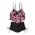 thumbnail image 4 of Liacowi Women Swimsuits 2 Piece Bikinis Set Leaf Print Bra Camisole Tops + Shorts Swimwear Bathing Suit Beachwear, 4 of 8