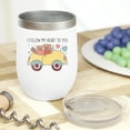 thumbnail image 2 of I Follow My Heart to You with Bear Lovers in a Car, Valentine's Day Gift, White 12oz Wine Tumbler, 2 of 5