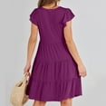 thumbnail image 4 of Jusqu'à 65 % de Réduction! Robes d'Été Mode pour Femmes 2024 Grande Taille Couleur Unie Manches Courtes, 4 of 9