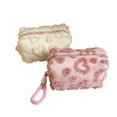 thumbnail image 2 of Plush Makeup Bag Cute Large Capacity Travel Pink Red Color Heart Cosmetic Bags For Women, 2 of 4