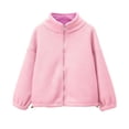 thumbnail image 2 of UQJfacai Girls Fleece Jacket Kids Boys Zip Up Stand Collar Sherpa Coat Fall Winter Fuzzy Soft Warm Casual Outerwear 3-12 Years, 2 of 7