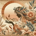 thumbnail image 6 of Ambesonne Boho Duvet Cover Set, Peachy Hues Nature Lady Botany, King, Slate Blue and Pale Rust, 6 of 6