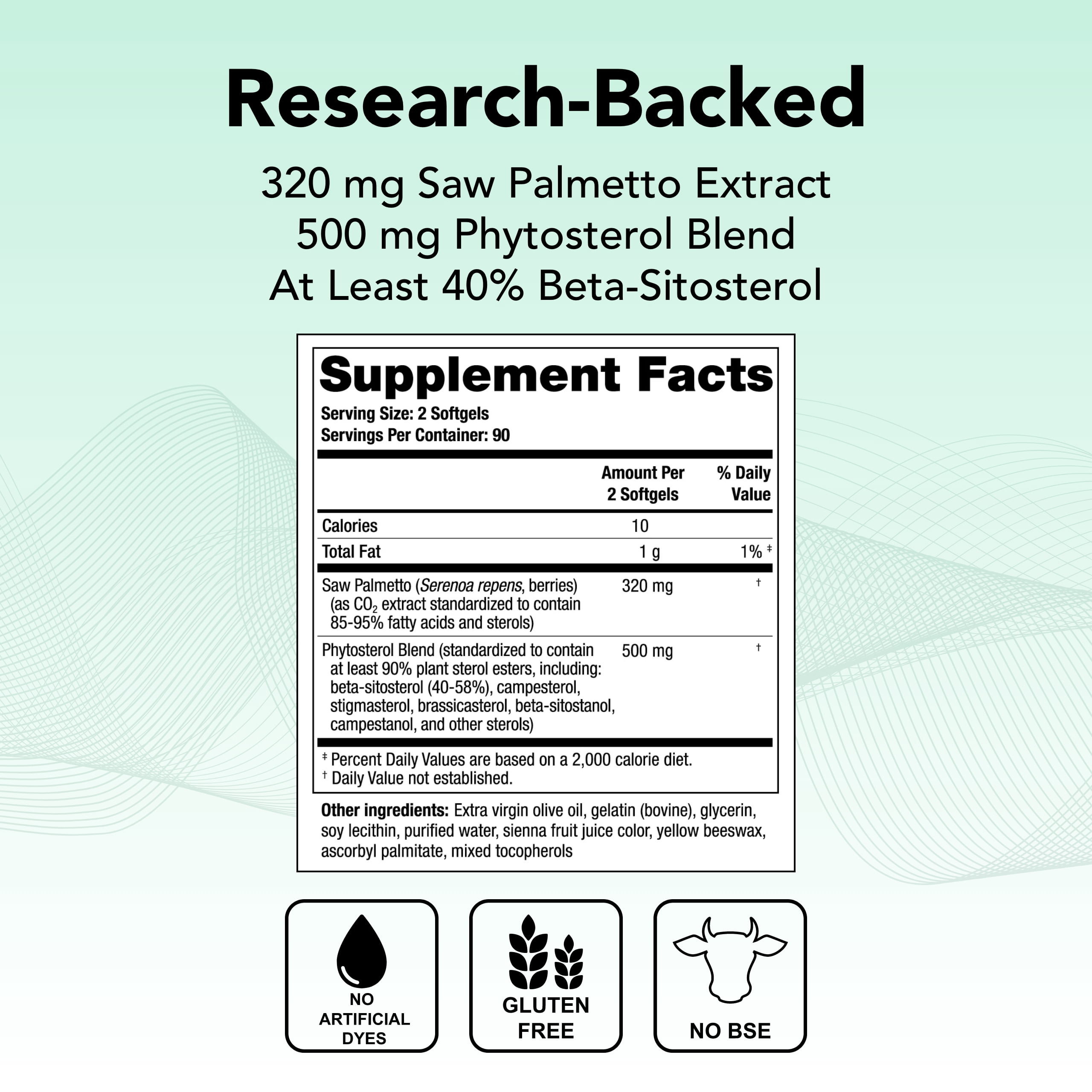 Theralogix Prostate SR Saw Palmetto & Beta-Sitosterol Supplement - Supports Healthy Urinary Tract Function in Men* - 90-Day Supply - NSF Certified - 180 Softgels