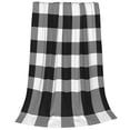 thumbnail image 2 of Rateoe White And Black Plaid Print Fuzzy Fleece Throw Blanket Extra Large,Super Soft,Fluffy and Warm Blankets for Couch,Bed,All Season Use (60"x50"), 2 of 8