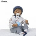 thumbnail image 5 of Spencer 20" Soft Silicone Reborn Black Baby Dolls Realistic Looking Newborn Toddler Boy Doll Birthday Xmas Gift, 5 of 8