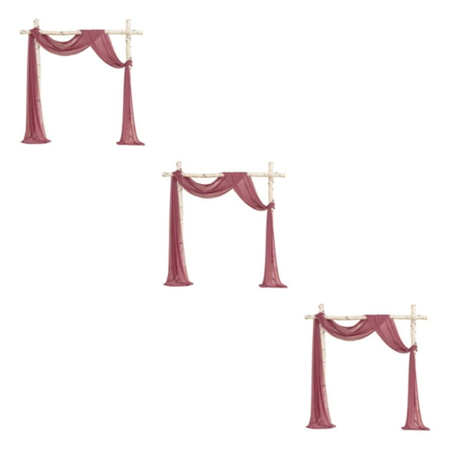 relayinert Drapé d'Arche de Mariage Lieu de Mariage avec Drapage Élégant Tissu de Drapage d'Arche de Mariage Polyester Draperies d'Arche de Mariage Tortue Bec-de-Faucon Rouge 3 Pcs