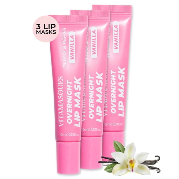 Vitamasques Overnight Lip Mask - Bálsamo labial hidratante con vitaminas y aceite natural hidrata, nutre y rellena el área de los labios - Productos para el cuidado de los labios