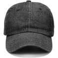 thumbnail image 2 of Gorra de béisbol lavada, de algodón vaquero desgastado, gorra de papá, gorra de estilo camionero unisex ajustable, 2 of 7