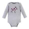 thumbnail image 3 of Hudson Baby Unisex Baby Cotton Long-Sleeve Bodysuits, Pink Moose, 9-12 Months, 3 of 5