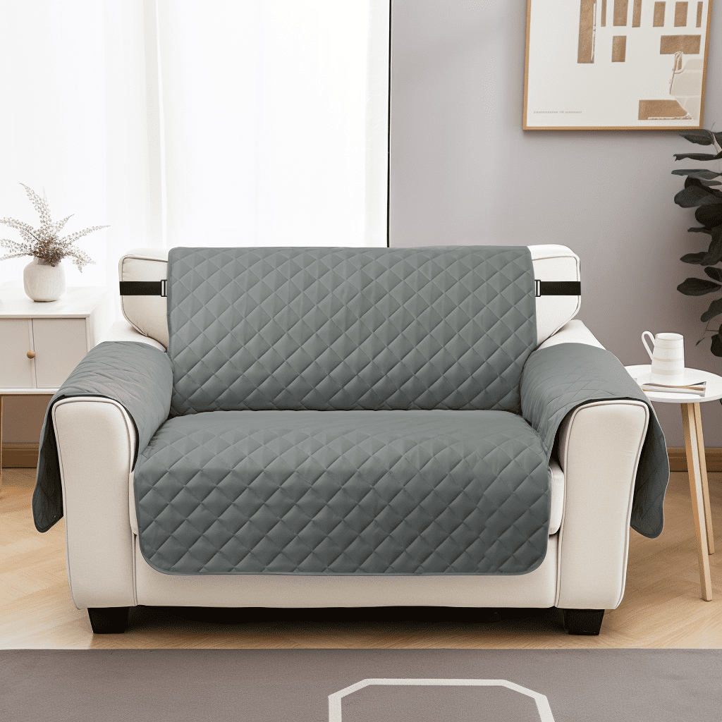 NEWEEN 100% Waterproof Sofa Cover Machine Washable Reversible Couch Cover Non Slip Furniture Protector Slipcover for Dogs, Children, Pets, Sofa Size, Gray