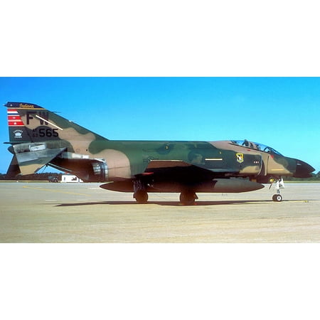 Canvas Print 163d Tactical Fighter SquadronMcDonnell F-4C-19-MC Phantom 63-7565. Retired and placed on static Stretched Canvas 10 x (Best Places To Retire On $50 000 A Year)