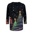 thumbnail image 5 of Mifsaly Merry Christmas Shirts Women Plus Size 3/4 Sleeve Crew Neck T-Shirts Xmas Tree Print Tunic Pullover Tops Classic Festival Party Trendy Blouse 2025 Holiday Outfits, 5 of 5