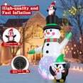 thumbnail image 5 of GOOSH Christmas Inflatables 7 FT Snowman Inflatable with Built-in Music & 360° LED Light, Inflatable Snowman Blow up Snowman with Penguin, Outdoor Christmas Decorations for Xmas Holiday Party, 5 of 8