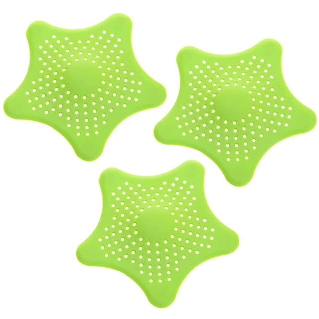 RV Filtro de drenaje de silicona con forma de estrella de mar, paquete de 3 coladores de drenaje para fregadero de cocina y baño, verde Sailing Electrónica