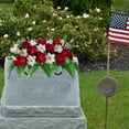 thumbnail image 4 of Artificial Cemetery Flowers, Grave Memorial Flowers, Graveyard Headstones Monument Decoration, Outdoor Grave Decorations (Purple Pink), 4 of 7