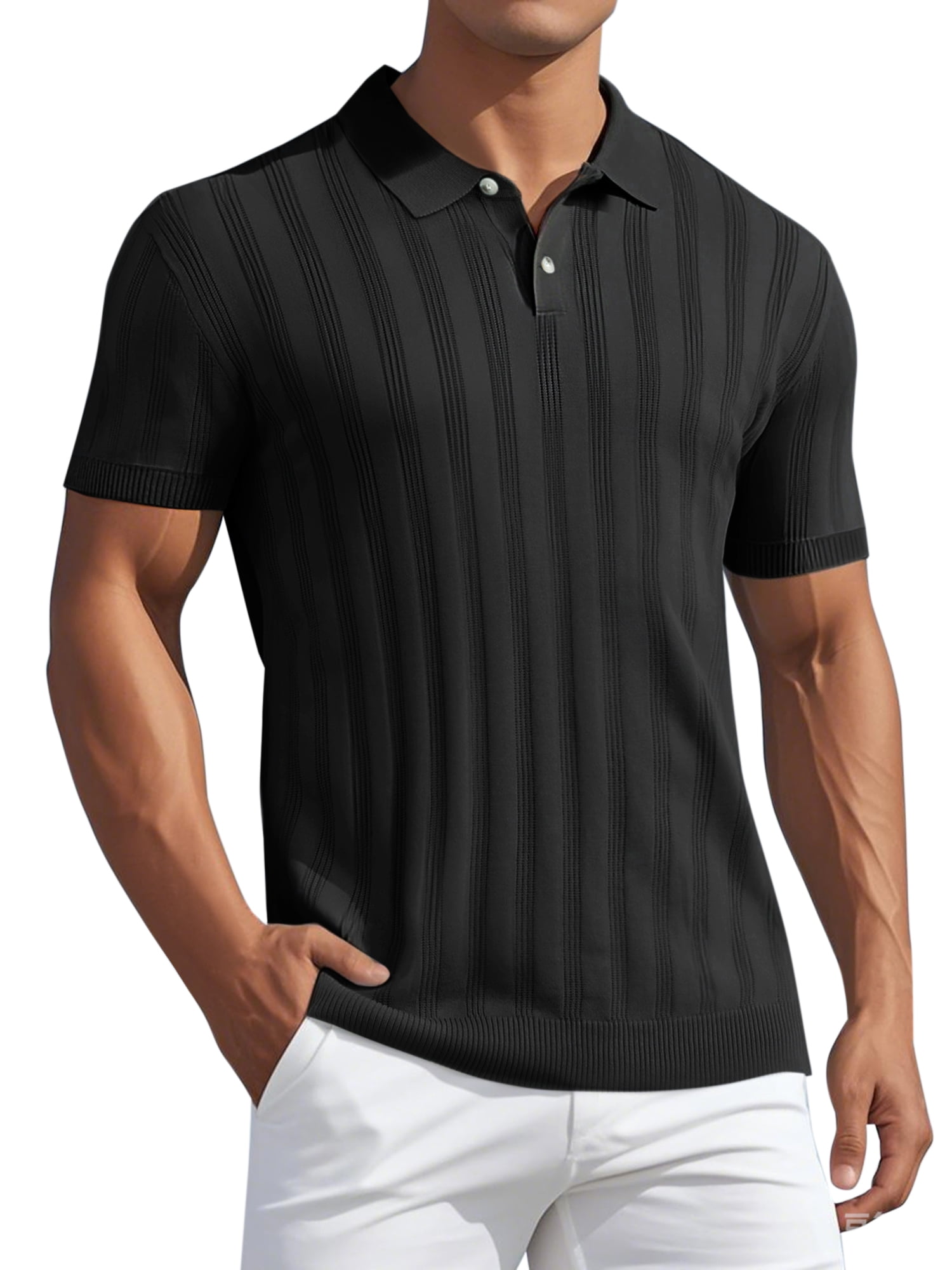 Camiseta De Punto PJ PAUL JONES Para Hombre - Manga Corta, Corte Regular, Texturizada, Ideal Para Verano Y Tiempo Libre