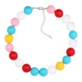 thumbnail image 1 of Collier Ras-du-Cou à Perles Épaisses en Résine Coloré Rose Marine Jaune Collier Statement Perlé pour Hommes Femmes, 1 of 5