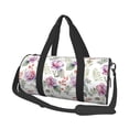 thumbnail image 2 of Xecao Orchids Flowers print Round Travel Duffel Bag is a foldable gym bag with an inner pocket, perfect for travel sports, 2 of 8