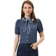 thumbnail image 1 of INSPIRE CHIC Blusa De Trabajo De Manga Corta Con Cuello Abullonado Y Cuello Peter Pan Para Mujer Gris azulado S, 1 of 5