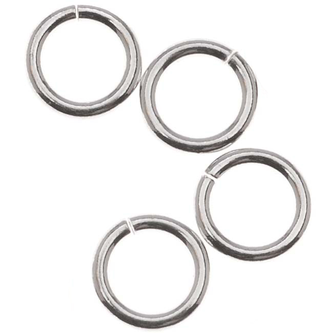 Bails 6mm  Round Locking Tempered and Hardened Connectors  18 gauge  Oakhill Silver Supply  JR2 10 Links Sterling Silver Jump Rings