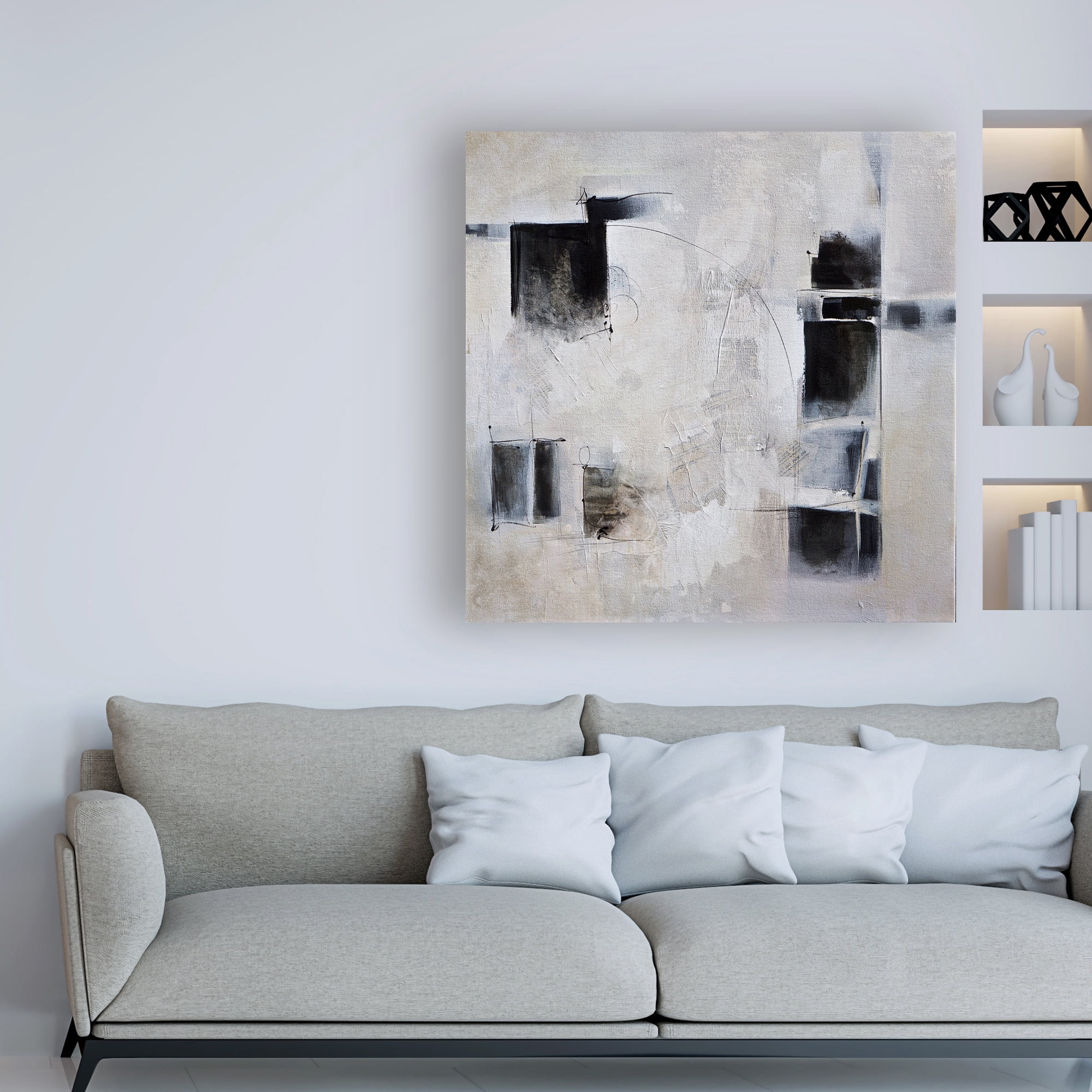 Trademark Fine Art 'Black and White and In Between' Canvas Art by Karen Hal