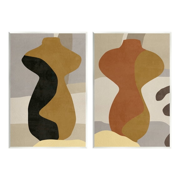 Stupell Industries Brown Boho Vases Abstract Painting Unframed Art Print Wall Art, 10 x 15