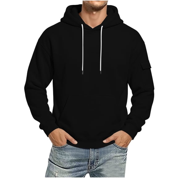 LONKITO Pullover Hoodies for Men with Pockets Long Sleeve Hooded Sweatshirts Casual Fleece Hoodie Size XXL