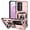 Rose Gold, variant on REQO for Samsung Galaxy S26 Plus Case, Rubber Bumper Hard Plastic Phone Case with [Sliding Camera Lens Cover] [360° Rotatable Kickstand Ring] [HD Screen Protector] for Samsung Galaxy S26+ Plus