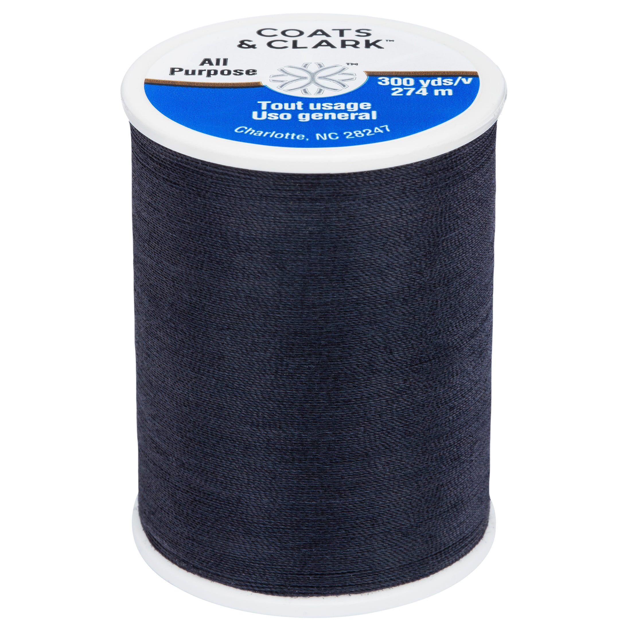 (3 pack) Coats & Clark All Purpose Dark Midnight Polyester Thread, 300 Yards