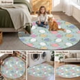 thumbnail image 6 of Easter Bunny Round Area Rugs Collection 3.3', Colorful Eggs Spring Leaves Daisy Blue Non Slip Indoor Circular Throw Runner Rug Floor Mat Carpet for Living Room Dining Table Bedroom Nursery, 6 of 9