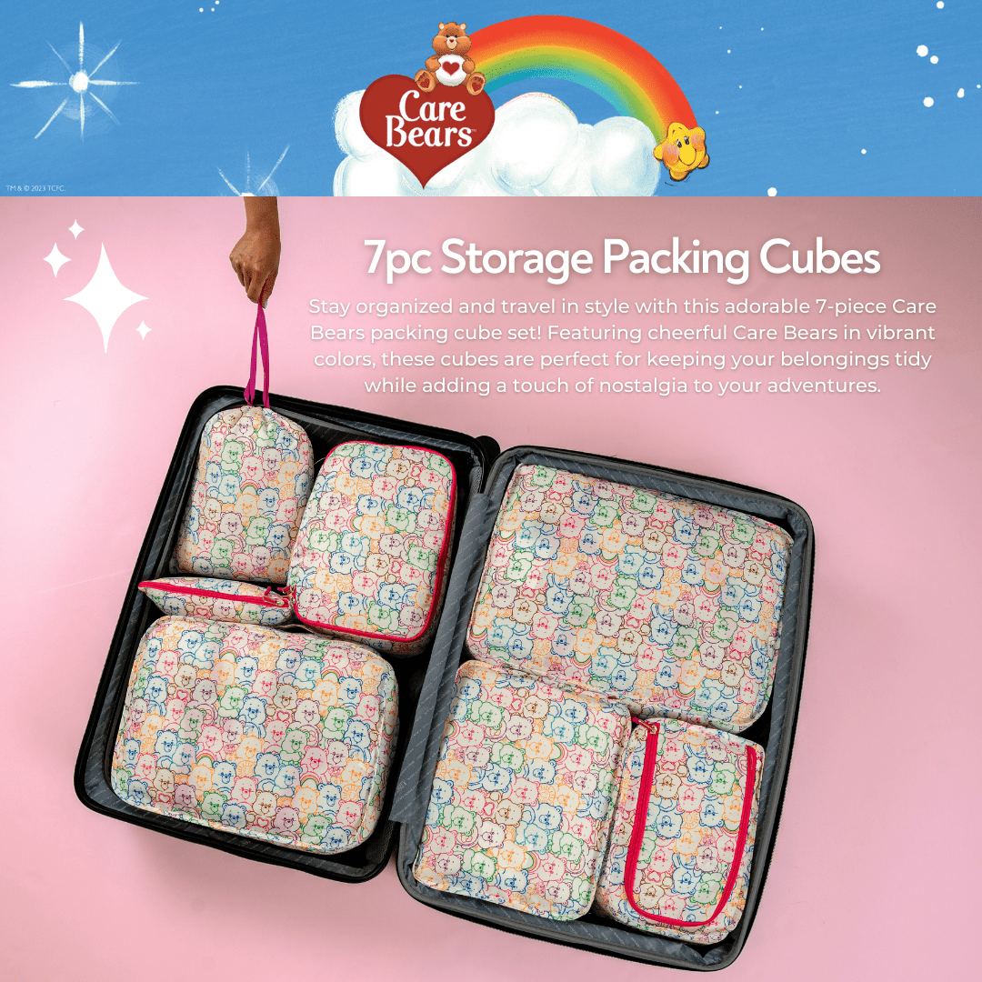 Care Bears 7 Piece Packing Travel Cubes, Organizational Storage