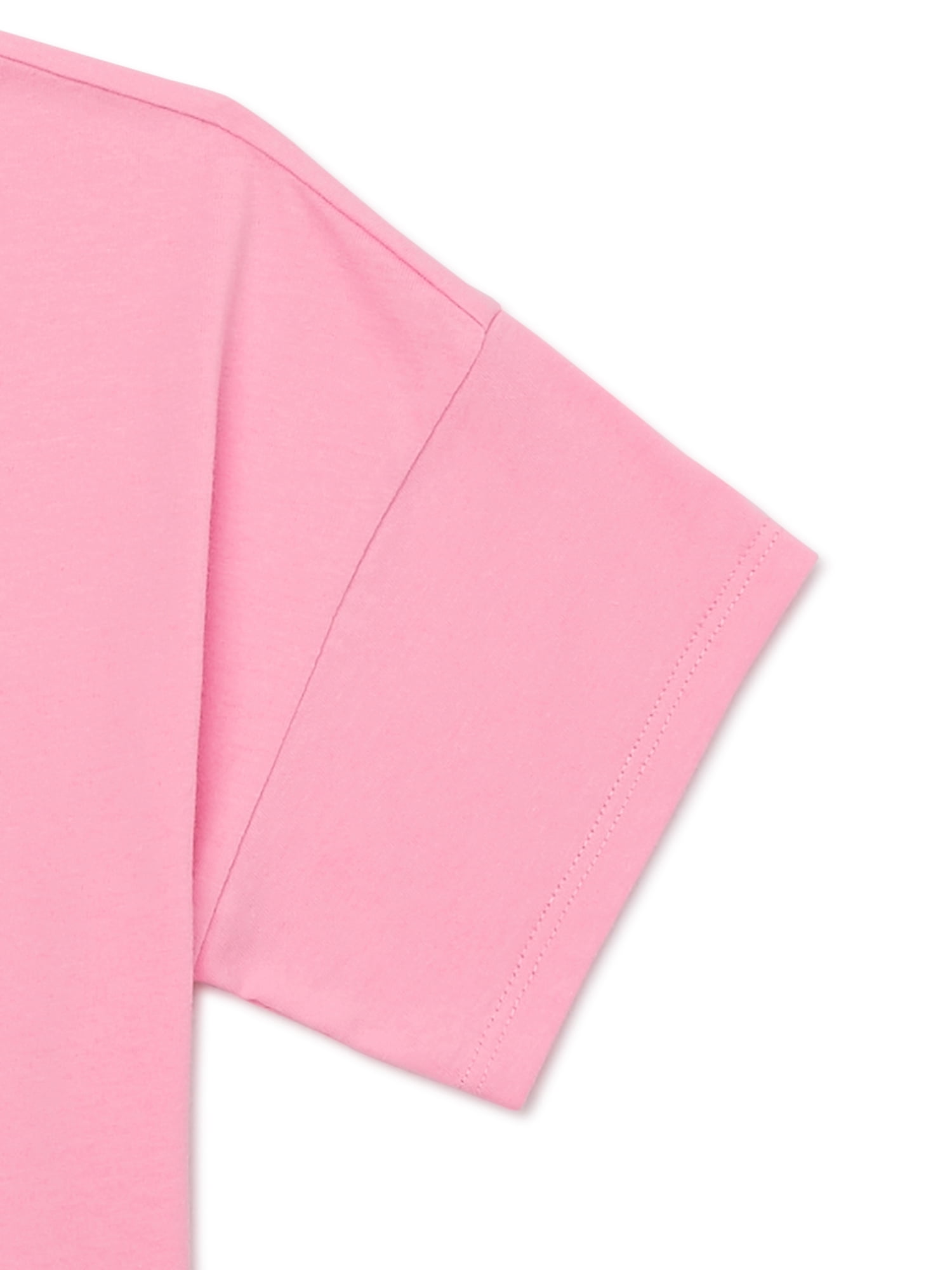 Wonder Nation Girls Cropped, Short Sleeve, Graphic T-Shirt, Sizes 4-18