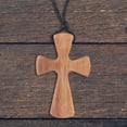 thumbnail image 6 of Almencla Wood Cross Necklace Hand Carved Jewelry Gift Wood Cross Pendant Prayer Necklace for Birthday Wedding Christmas Teens All Ages, 6 of 7