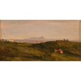 thumbnail image 2 of Heinrich Bürkel 18x11 Black Ornate Wood Framed Double Matted Museum Art Print Titled - View of the Monte Circeo (Approx. 1853), 2 of 5