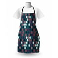 thumbnail image 3 of Geometric Apron, Vibrant Hexagon Shapes with Ornamental Polka Dots Vintage Pattern, Unisex Kitchen Bib with Adjustable Neck for Cooking Gardening, Adult Size, Dried Rose Dark Teal, by Ambesonne, 3 of 4