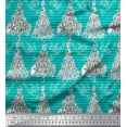 thumbnail image 1 of Soimoi Green Cotton Voile Fabric Stripe,Bird & Tree Christmas Printed Fabric 1 Yard 42 Inch Wide, 1 of 3