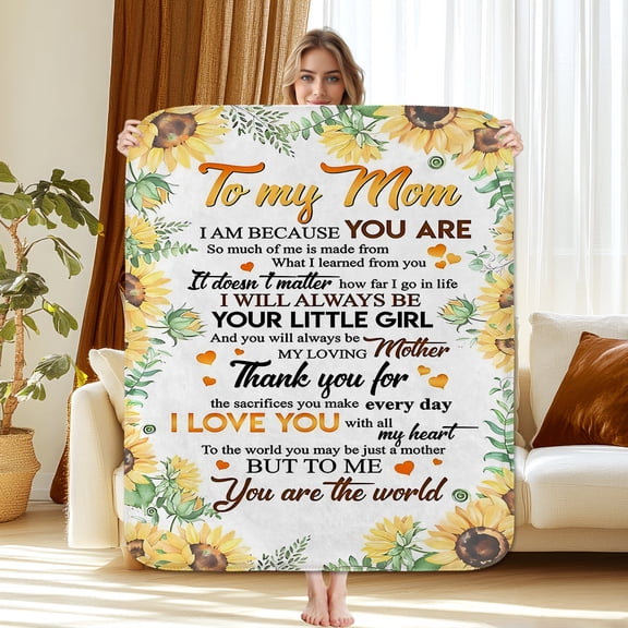 Gifts for Mom Blanket, Mother Gift Throw Blanket from Daughter & Son, Mother's Day, Christmas, Birthday Presents for Mommy, Soft Flannel & Sherpa Throw Blanket, 30"x40"