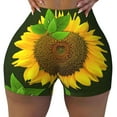 thumbnail image 2 of Honeii Sunflower Print Women's Workout Shorts, Gym Shorts for Active Wear, Sports Shorts,Women's Running Shorts,Quick Dry Athletic Shorts-Large, 2 of 8