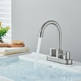 thumbnail image 6 of CES 4 Inch 2-Handle Swivel Bathroom Sink Faucet Centerset Vanity Mixer Tap 3 Holes Lavatory Faucet Brushed Nickel, 6 of 8