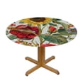 thumbnail image 3 of Nawypu Sunflower Elastic Table Cover Round Floral Table Cloth Dust-Proof Wrinkle Resistant Rustic Farmhouse Flower Elastic Table Cover for Holiday Kitchen Dining Room Party Picnic Indoor Outdoor, 3 of 7