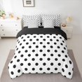 thumbnail image 2 of Homewish Teens Female Men Polka Dots Bedding Comforter Set 7 Pieces,Black White Full Bedding Set Lightweight,Minimalist Vintage Geometric Circle Fitted Sheet Flat Sheet,Super Cozy Room Decor, 2 of 8