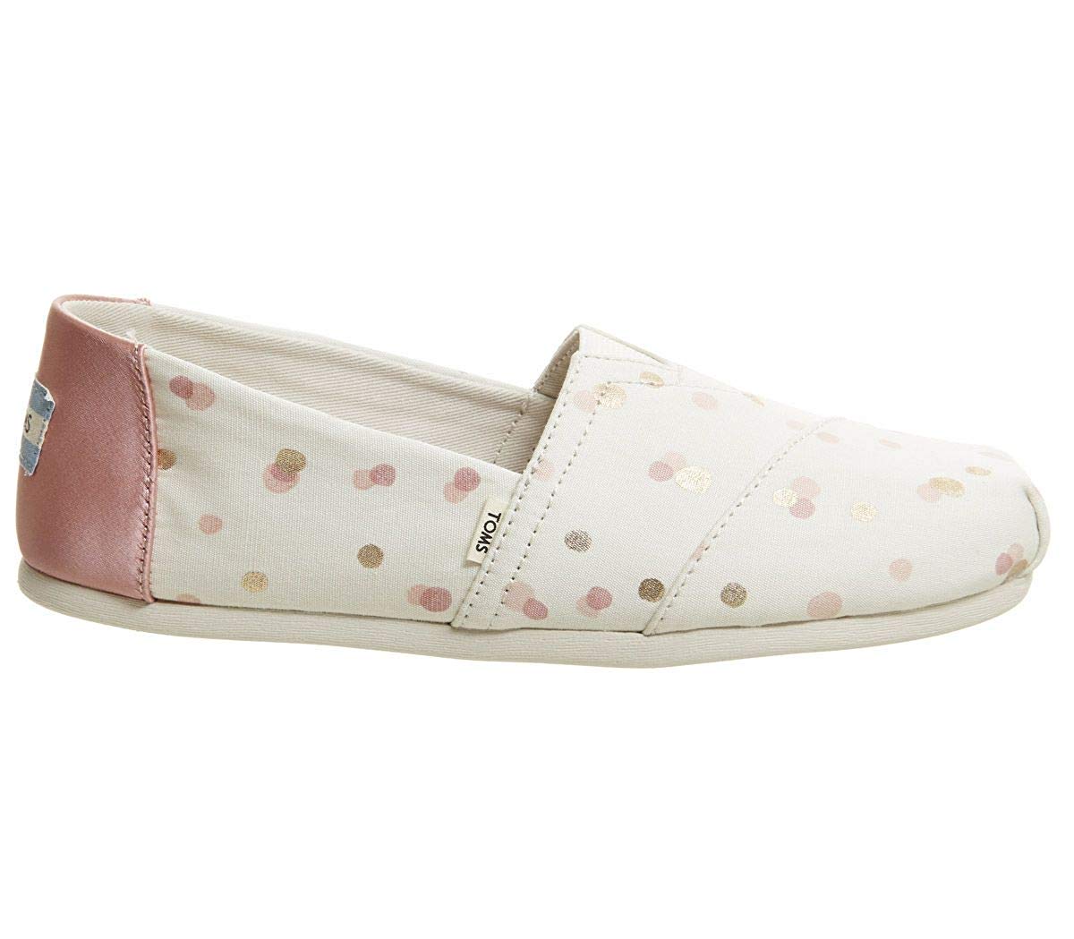 toms pale blush metallic dots
